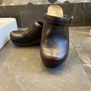 Dansko Dark Brown Leather Slip-On Shoes